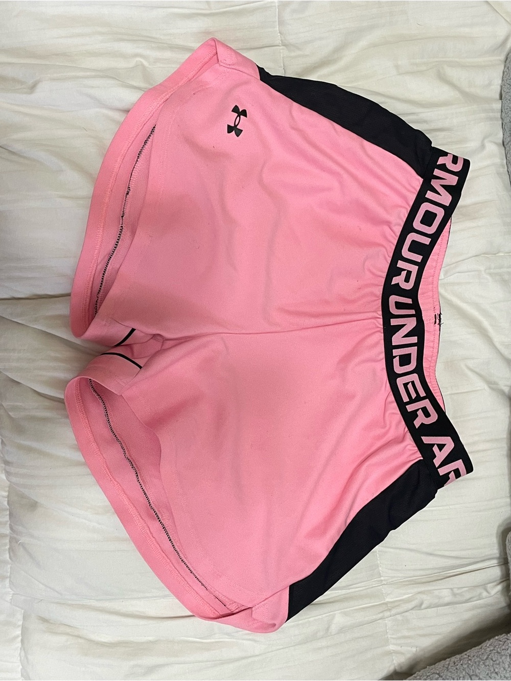 Under Armour Pink & Black Athletic Running Shorts